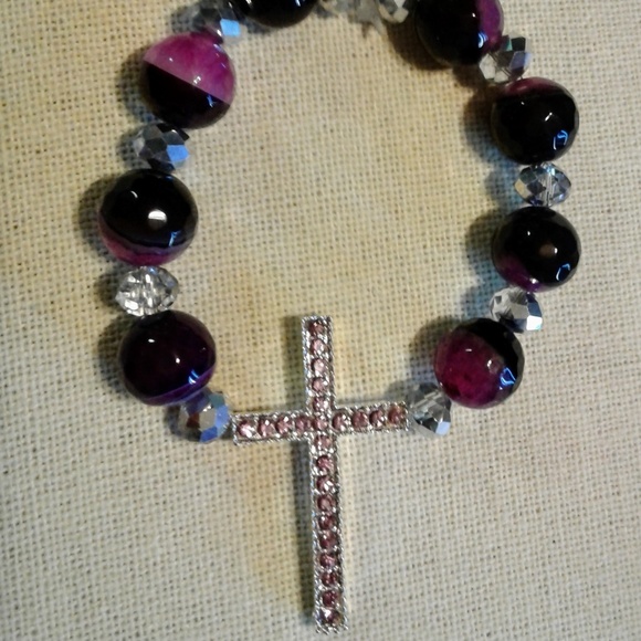 Purple Rhinestone Bracelet - Picture 1 of 4